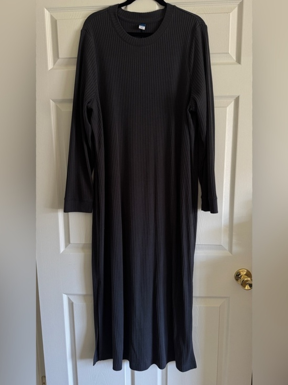 Old Navy Ribbed Long Sleeve Maxi Dress – Charcoal/Dark Gray | Size XXL